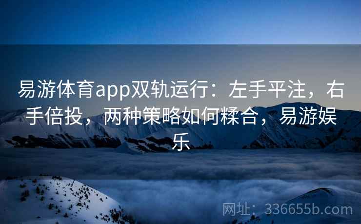 易游体育app双轨运行：左手平注，右手倍投，两种策略如何糅合，易游娱乐